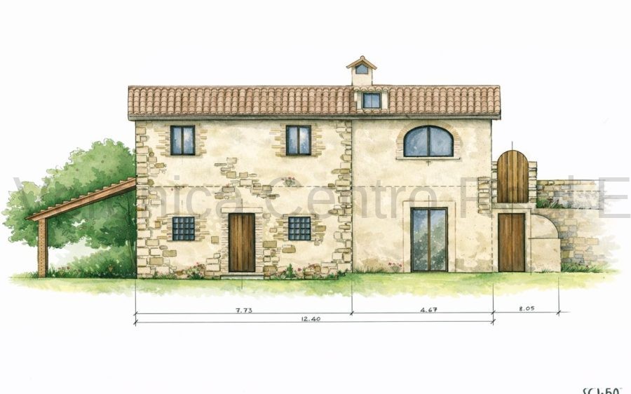 Rustico in pietra con anima Toscana e vista aperta sulle colline