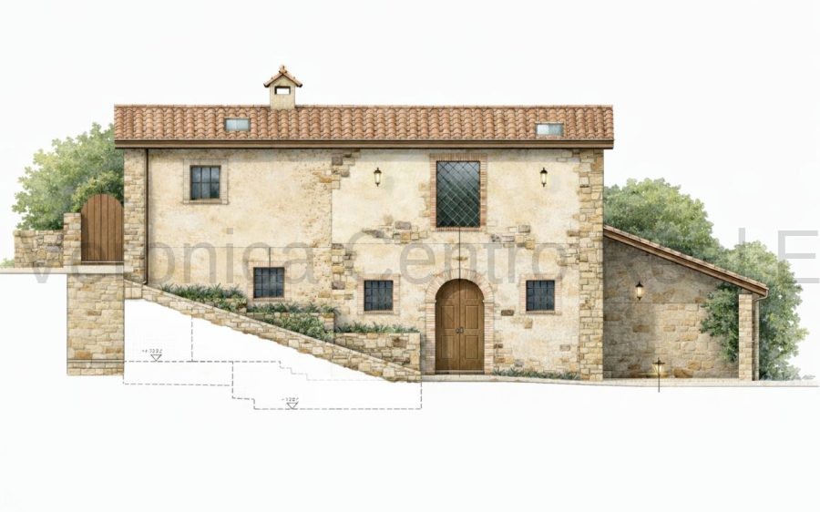 Rustico in pietra con anima Toscana e vista aperta sulle colline