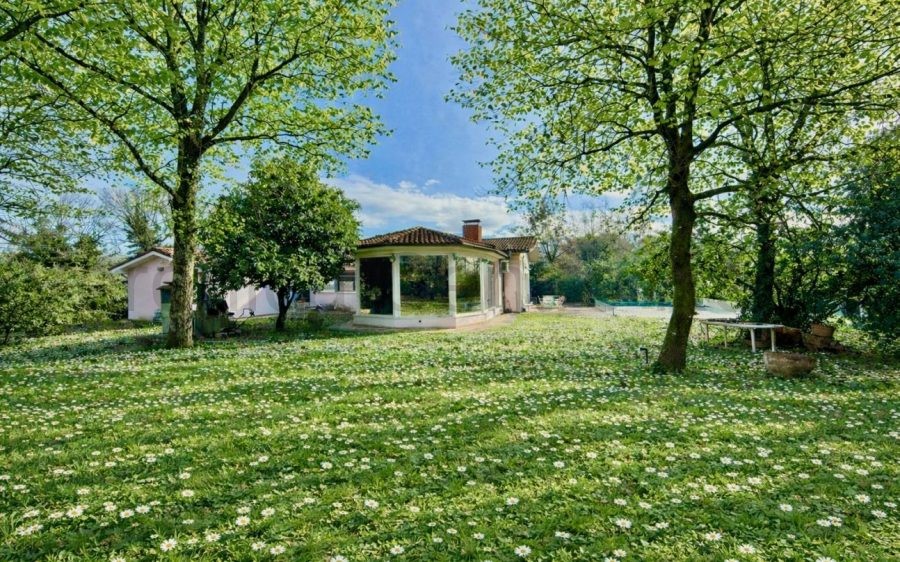 VILLA DI LUCE E VETRO CON PISCINA NEL VERDE DI FARNETA