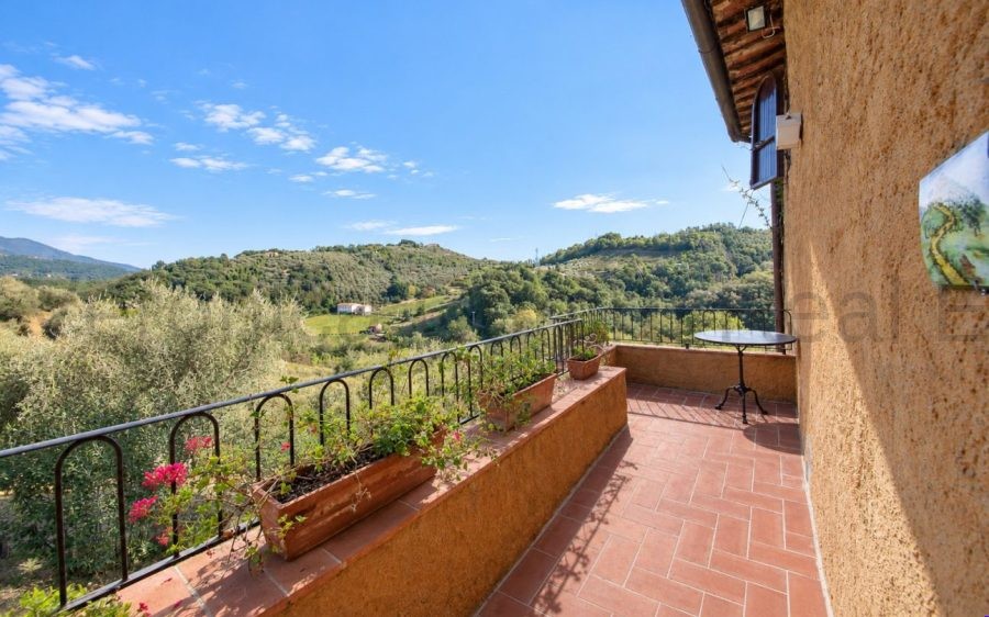 Casale panoramico con piscina e oliveto sulle colline di Lucca